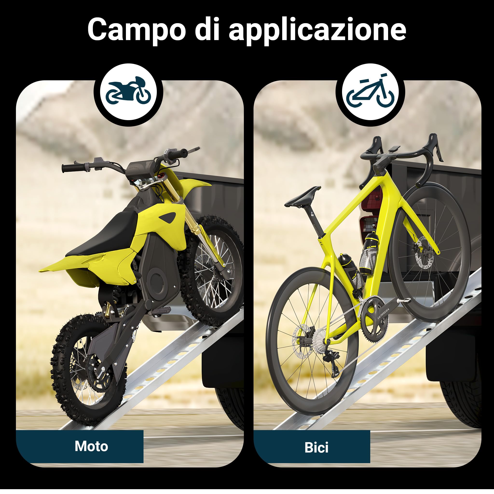 Wiltec rampa di carico 192 cm alluminio fino a 182 kg moto quad