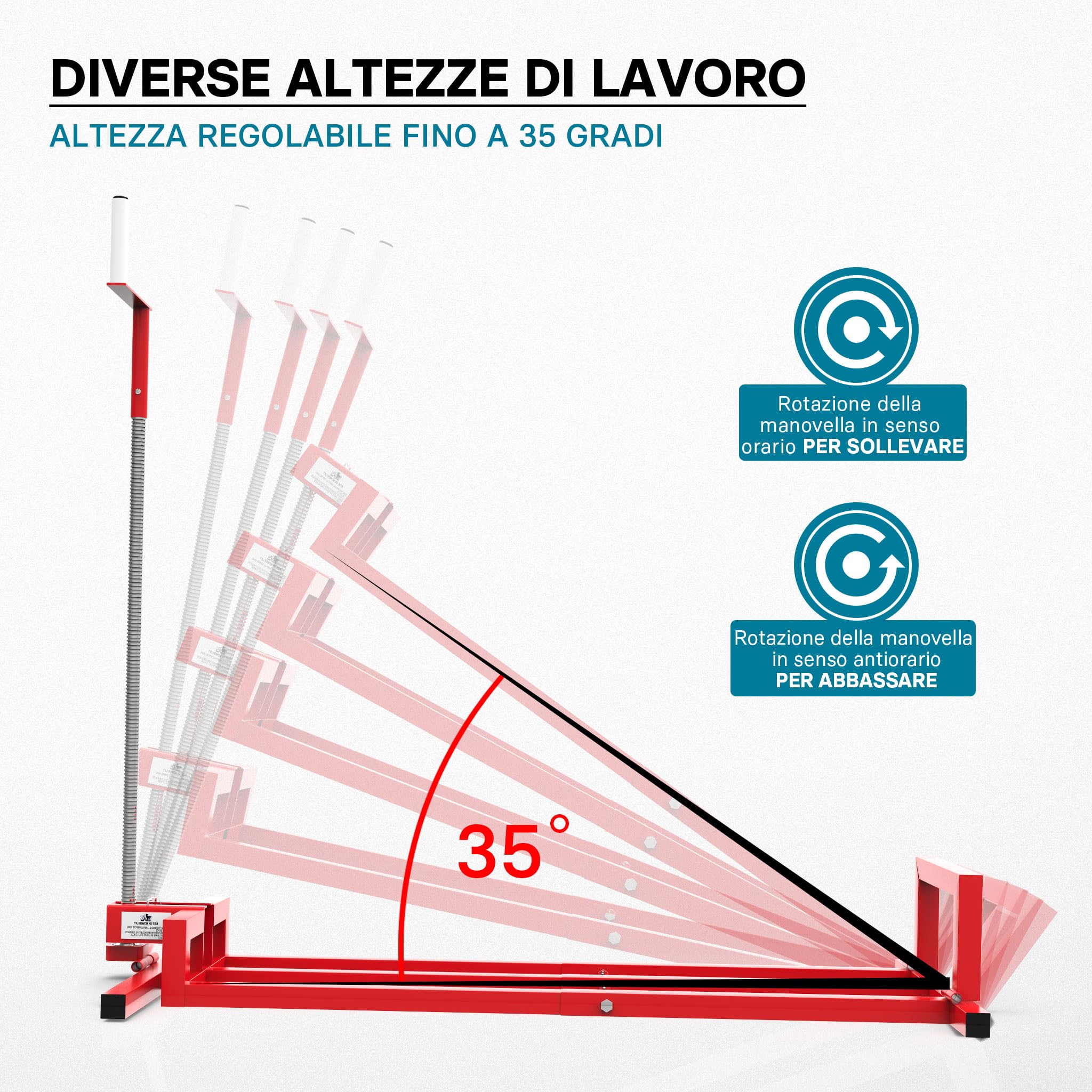 Wiltec Sollevatore trattorino rasaerba 250 kg 35°