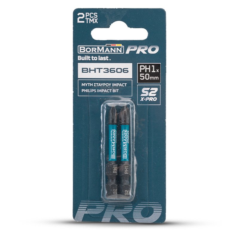 Bormann X-Pro PH1x50mm inserti impatto PH1 2 pezzi S2
