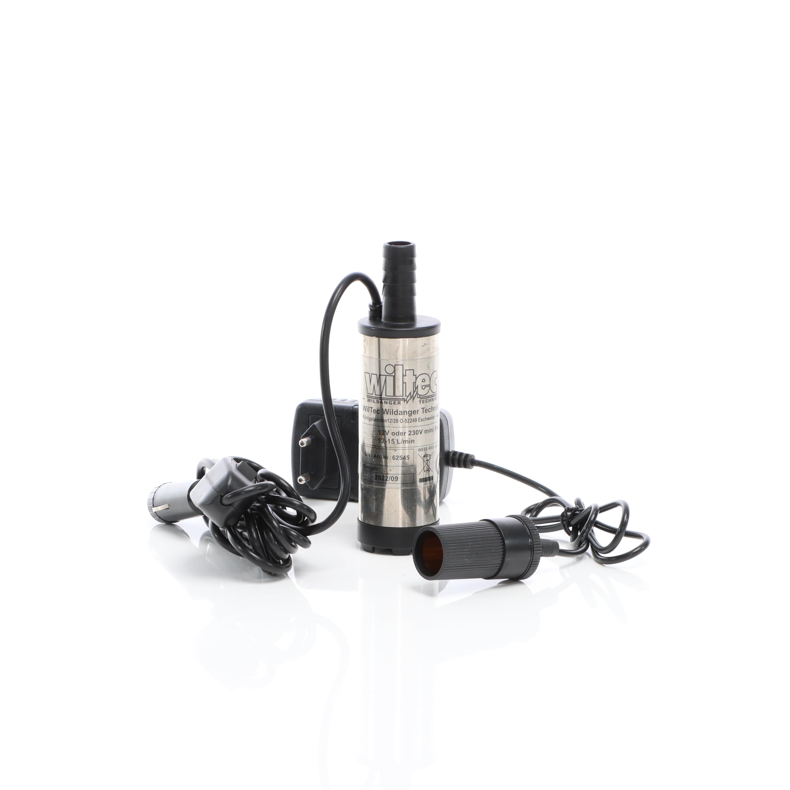 Wiltec pompa 12 V acqua diesel 12 l/min bianca a immersione