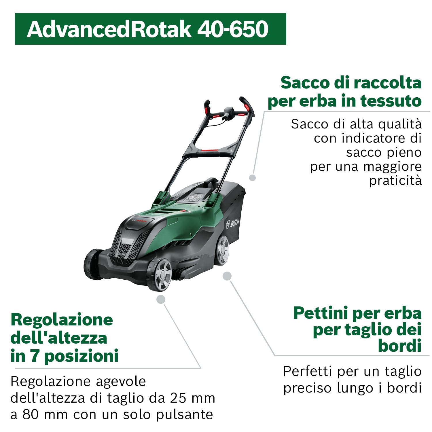 Bosch AdvancedRotak 40-650 Rasaerba Elettrico 1700W 40cm