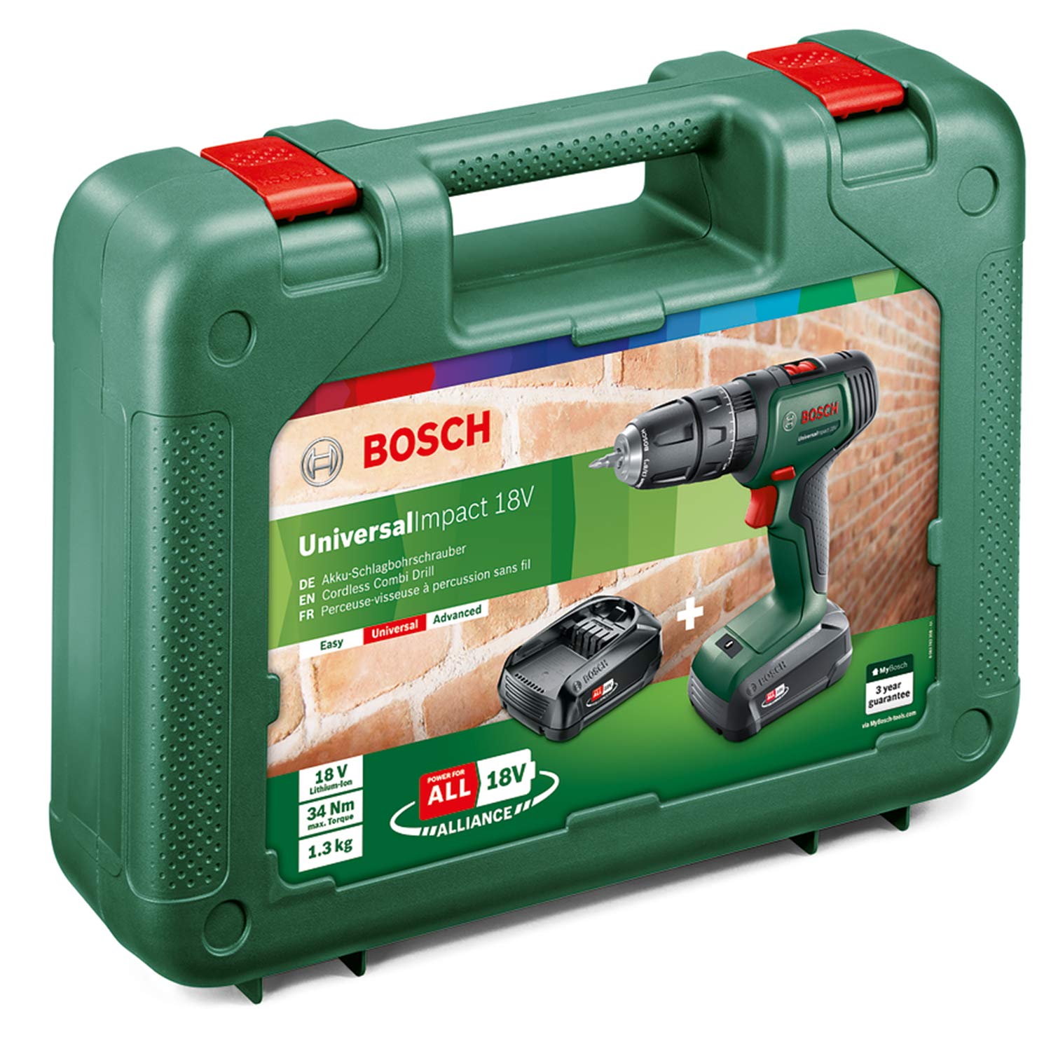 Bosch UniversalImpact 18V Trapano Battente 2 Batterie 34 Nm