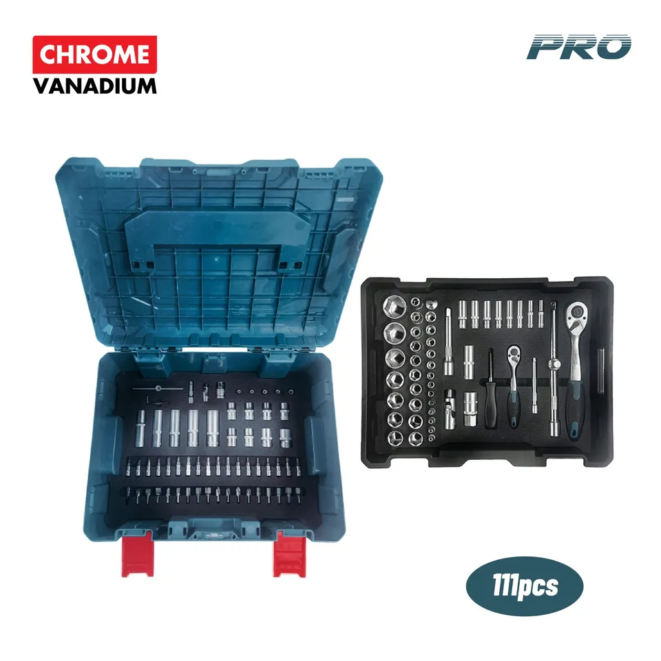 Bormann set bussole cricchetti 1/2 1/4 111 pezzi Cr-V