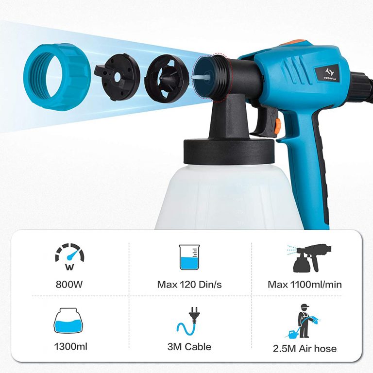 Tilswall Pistola a Spruzzo HVLP 800W 3 Ugelli 1200ml/min