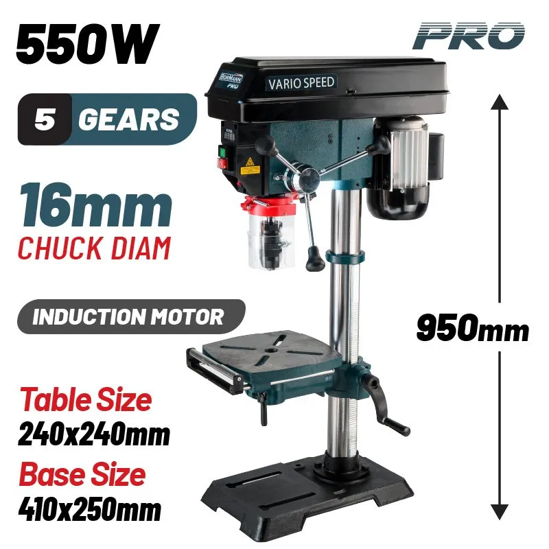 Bormann Pro Trapano a Colonna Laser 550W 16mm
