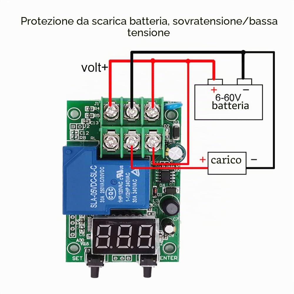 Weytoll P-1 P-4 Relè Monitoraggio Tensione CC 6-80V 30A