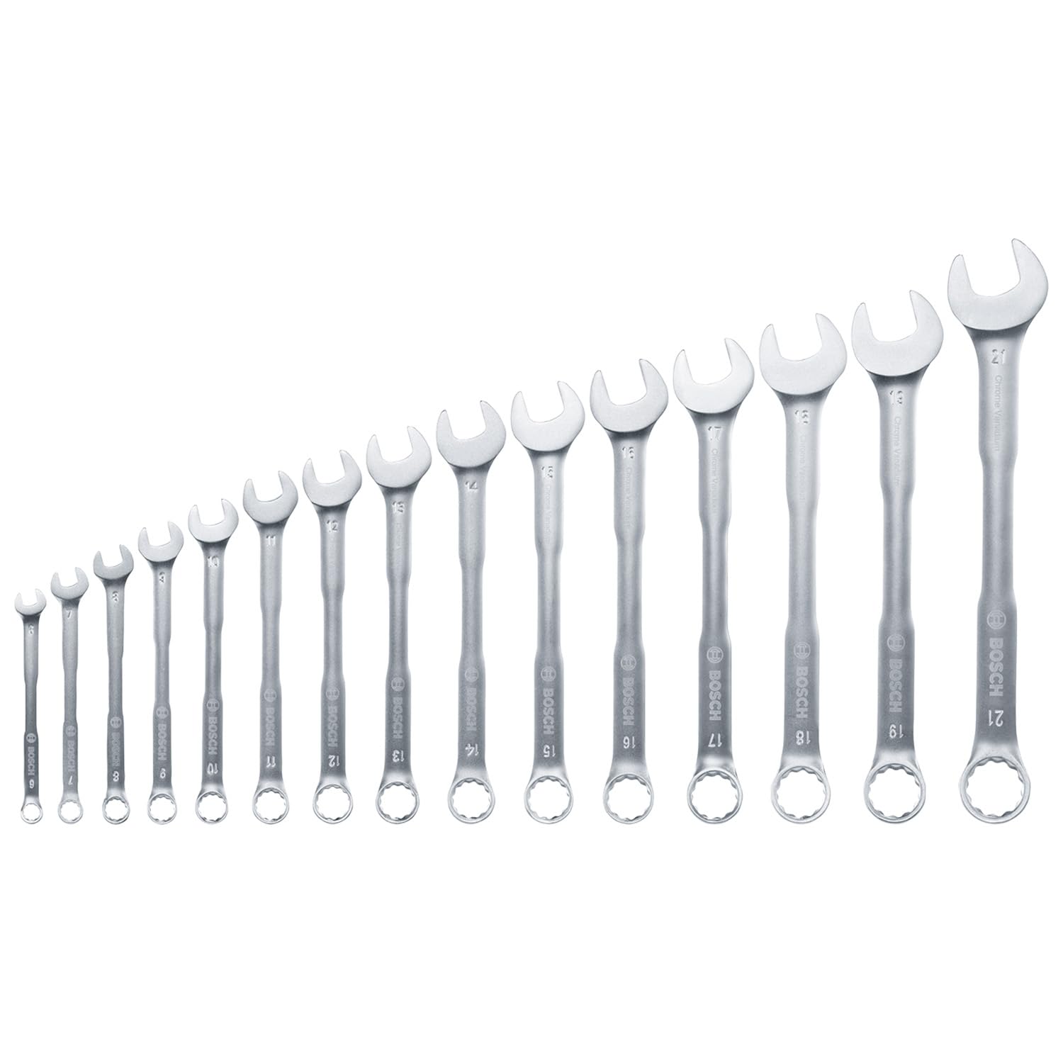 Bosch Set Chiavi Combinate Cricchetto 8 Pezzi Acciaio