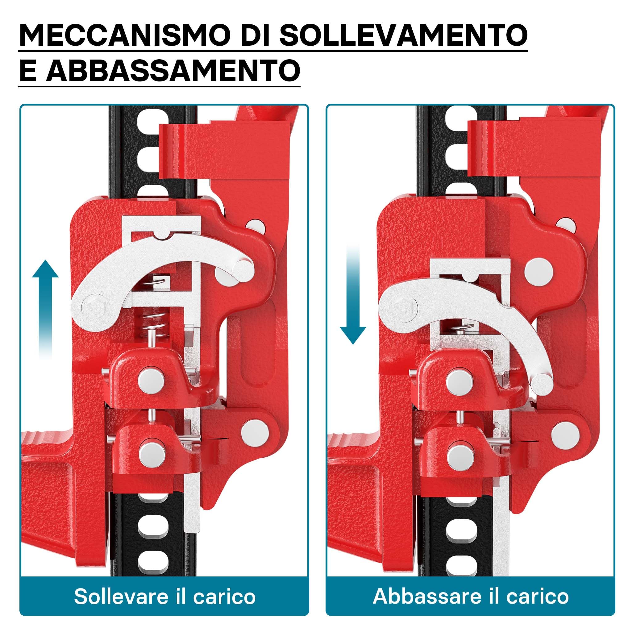 Wiltec binda meccanica 60" cric 150 cm 3 t fuoristrada