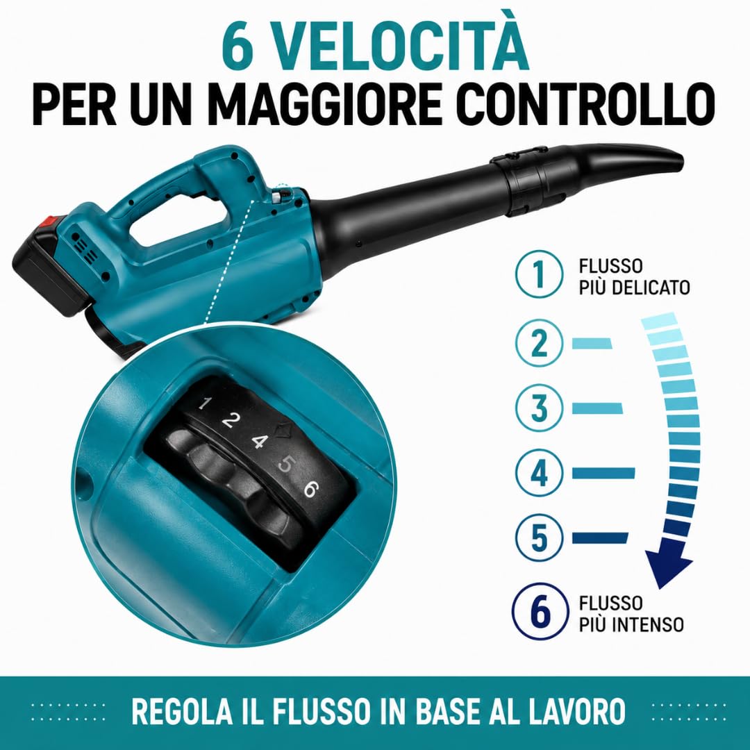 De Rosa Shop Soffiatore Batteria 72V 2x4.0Ah 6 Velocità