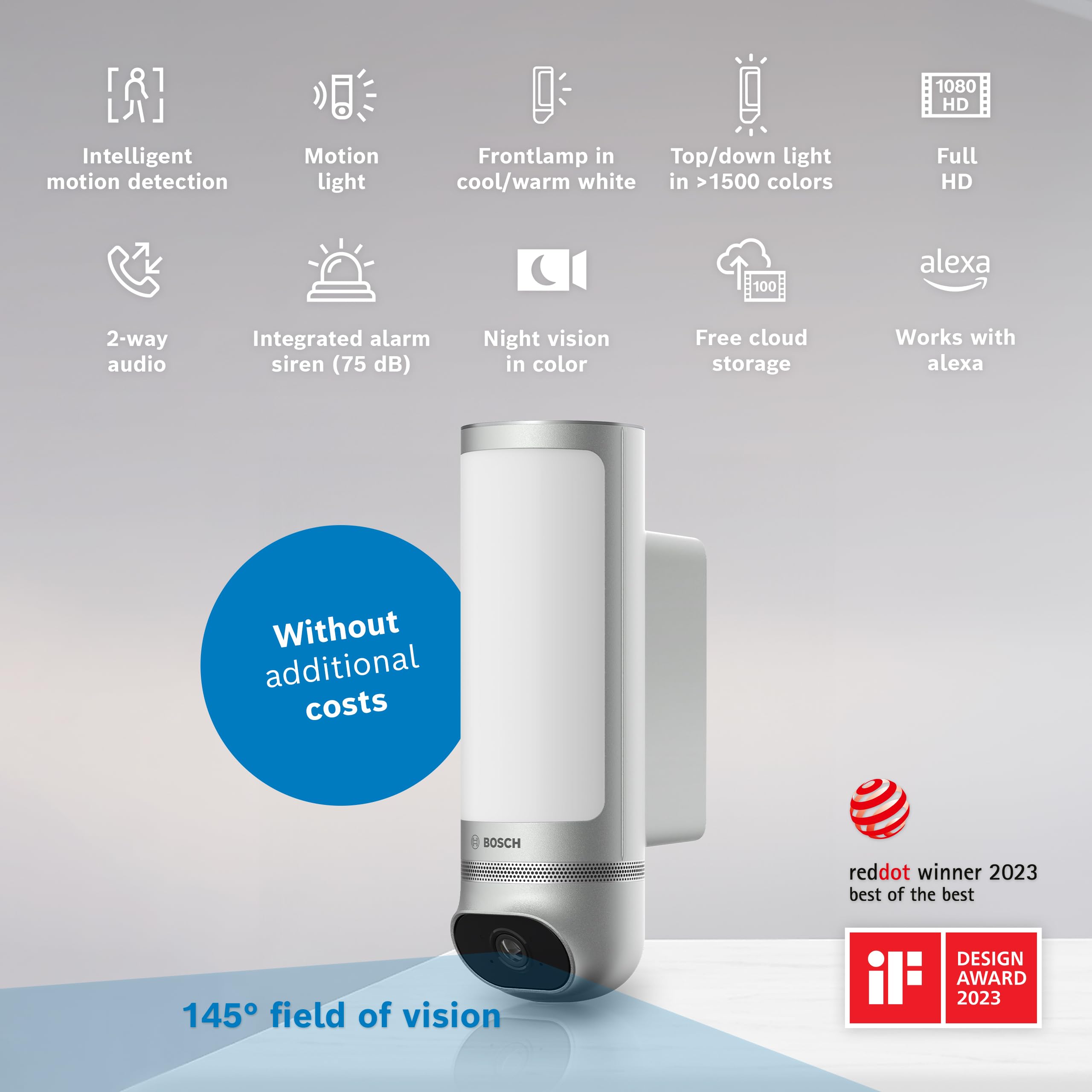 Bosch Smart Home Videocamera per Esterni II argento Full-HD 1080p