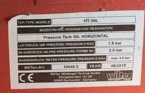 Wiltec Vaso Espansione 50L Verticale Autoclave Membrana EPDM
