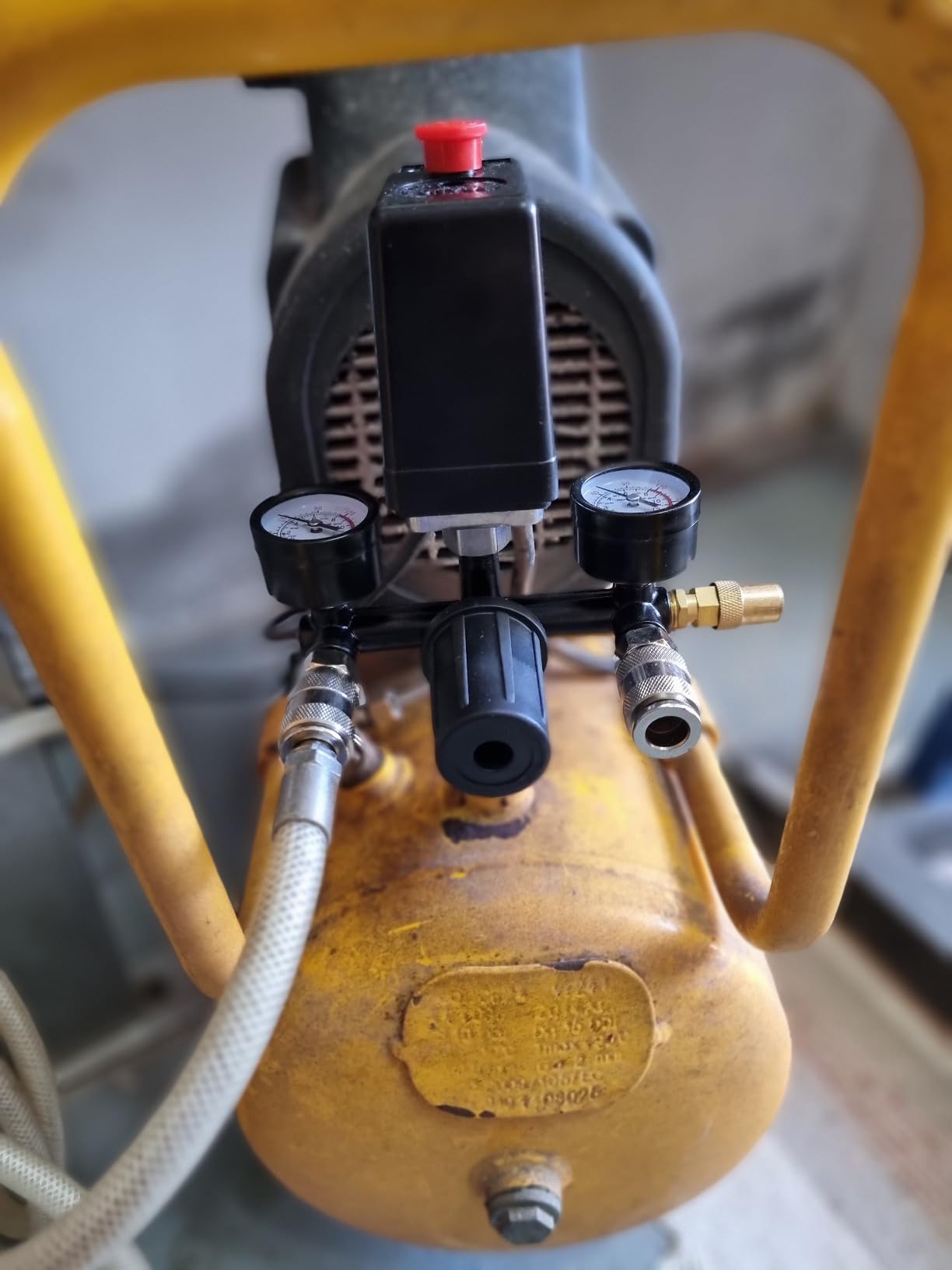 Wiltec regolatore pressione pressostato compressore 8 bar 2 manometri