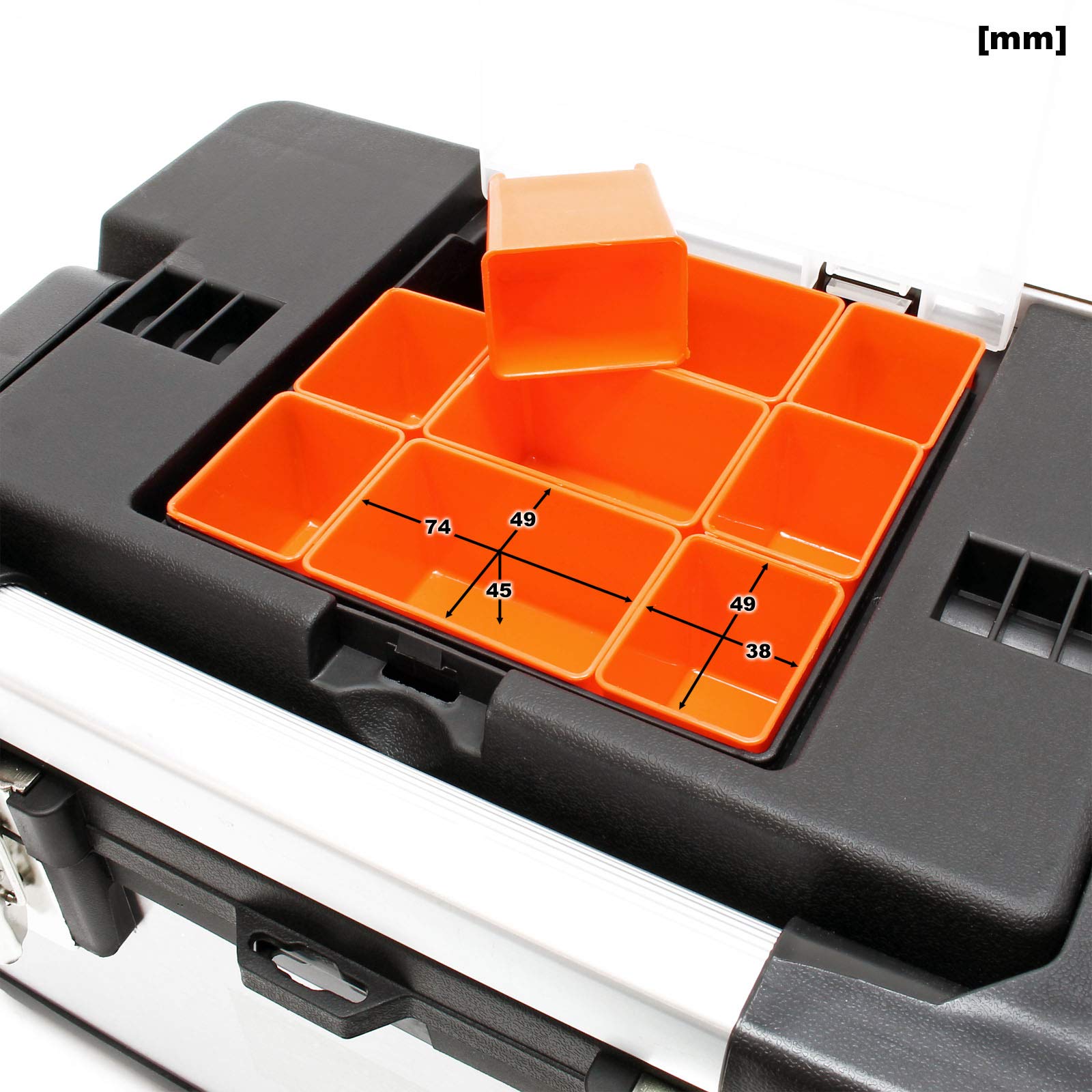 Wiltec valigetta porta attrezzi M inox 38x27x25 cm metallo