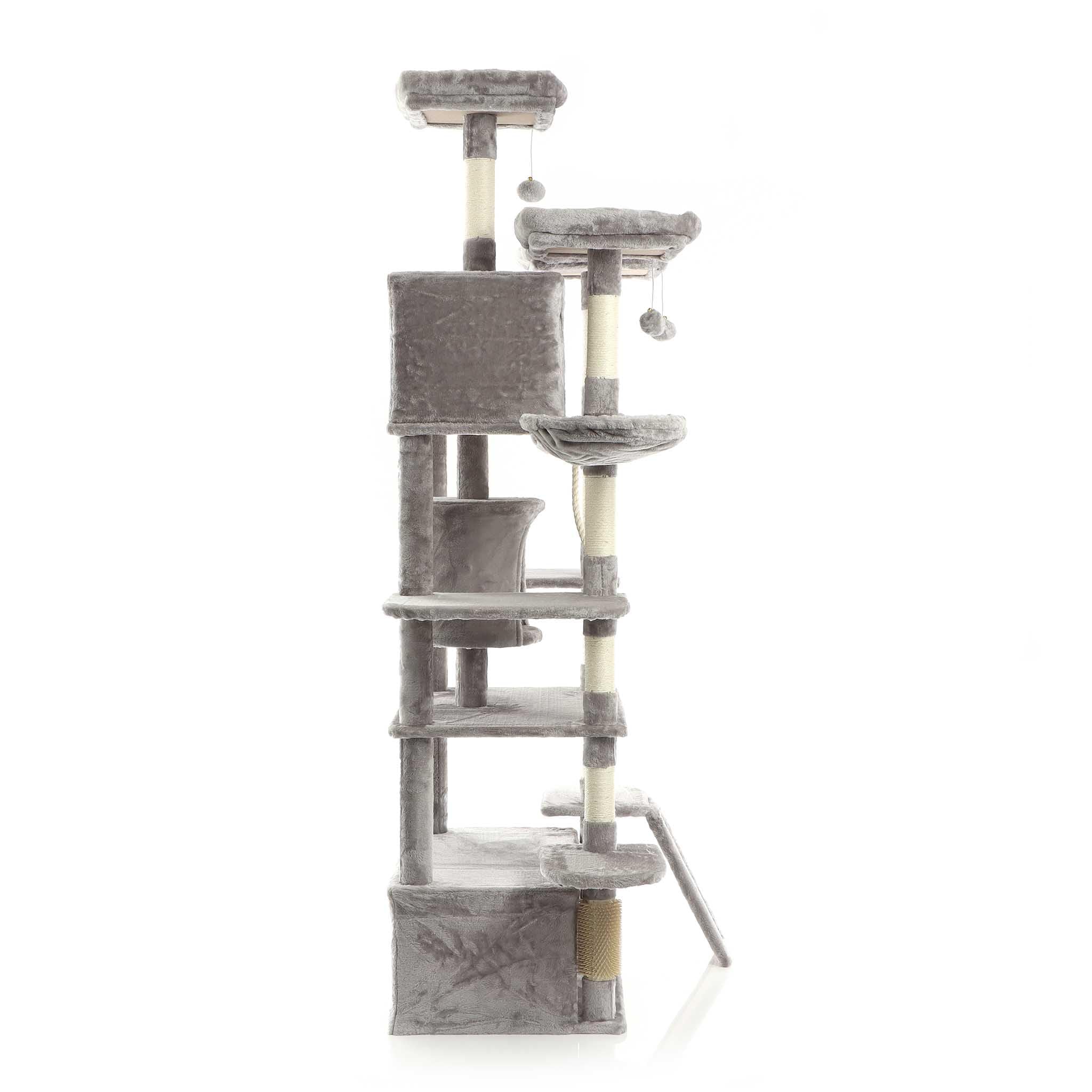 Fudajo Albero tiragraffi gatti 198 cm grigio sisal amache