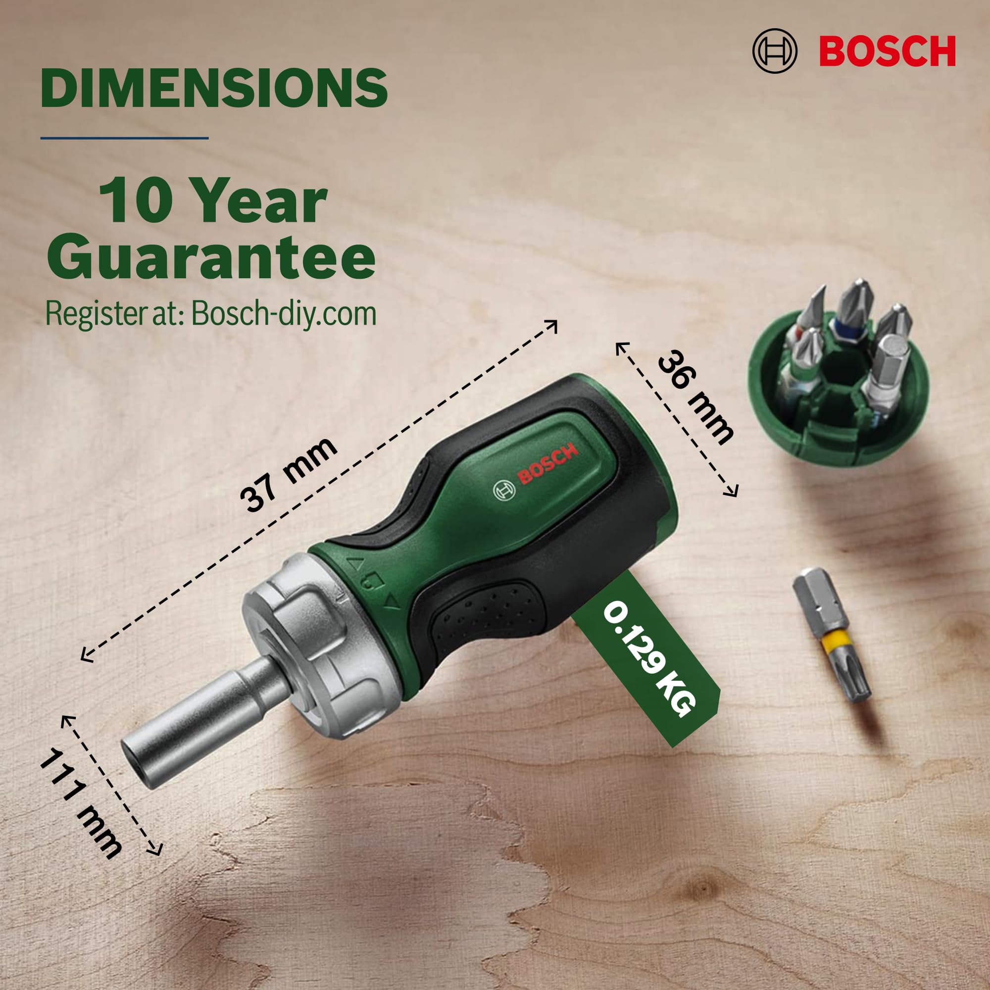 Bosch Stubby cacciavite a cricchetto corto 6 bit S2