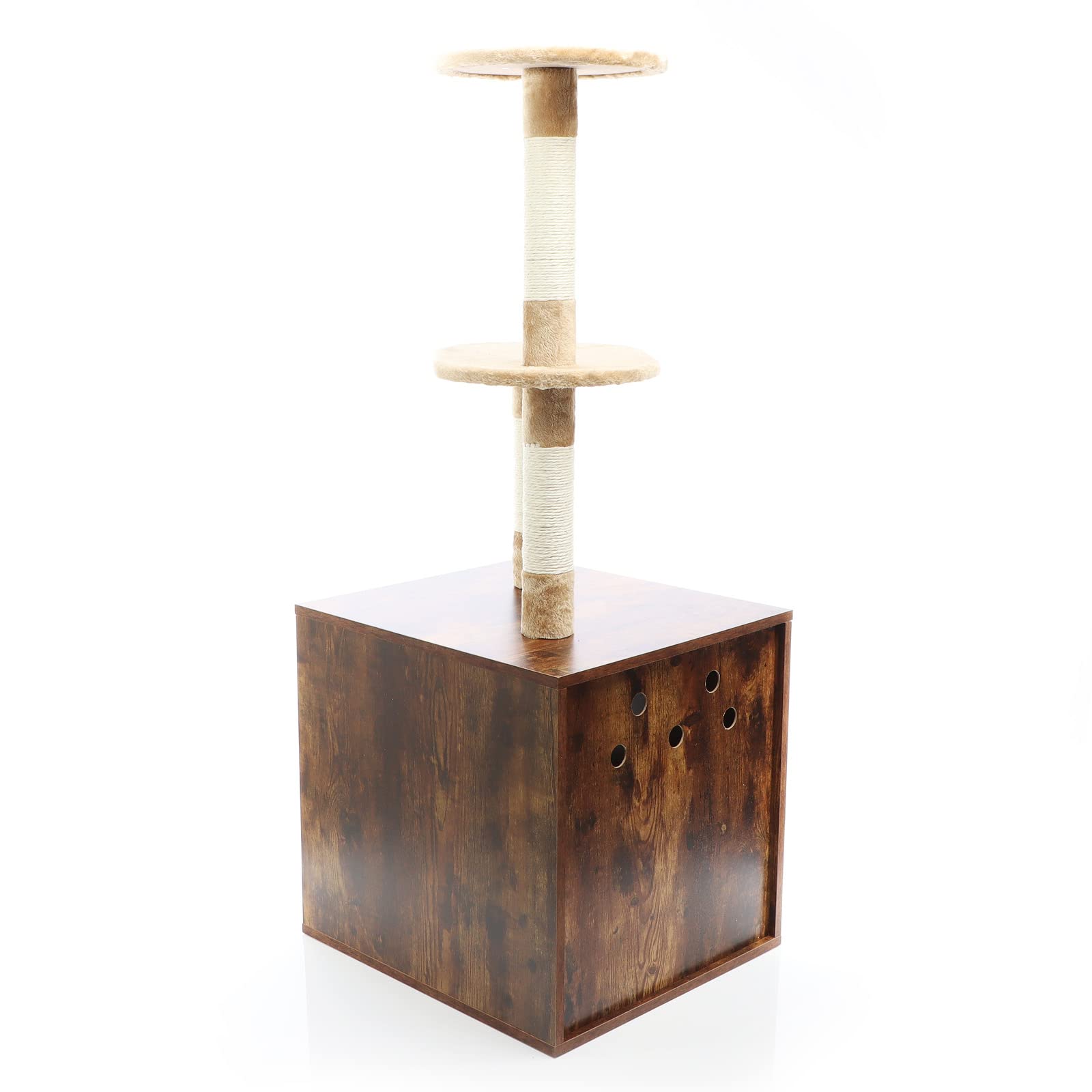 Fudajo tiragraffi legno 125 cm cuccia marrone vintage mobile