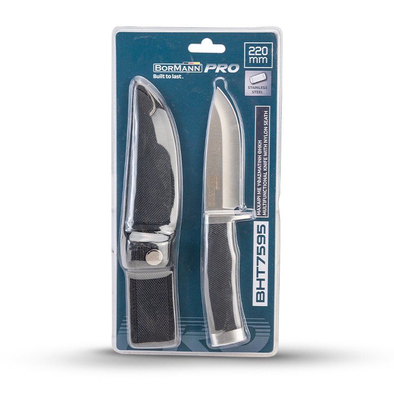 Bormann coltello multifunzione nero 220mm con fodero nylon