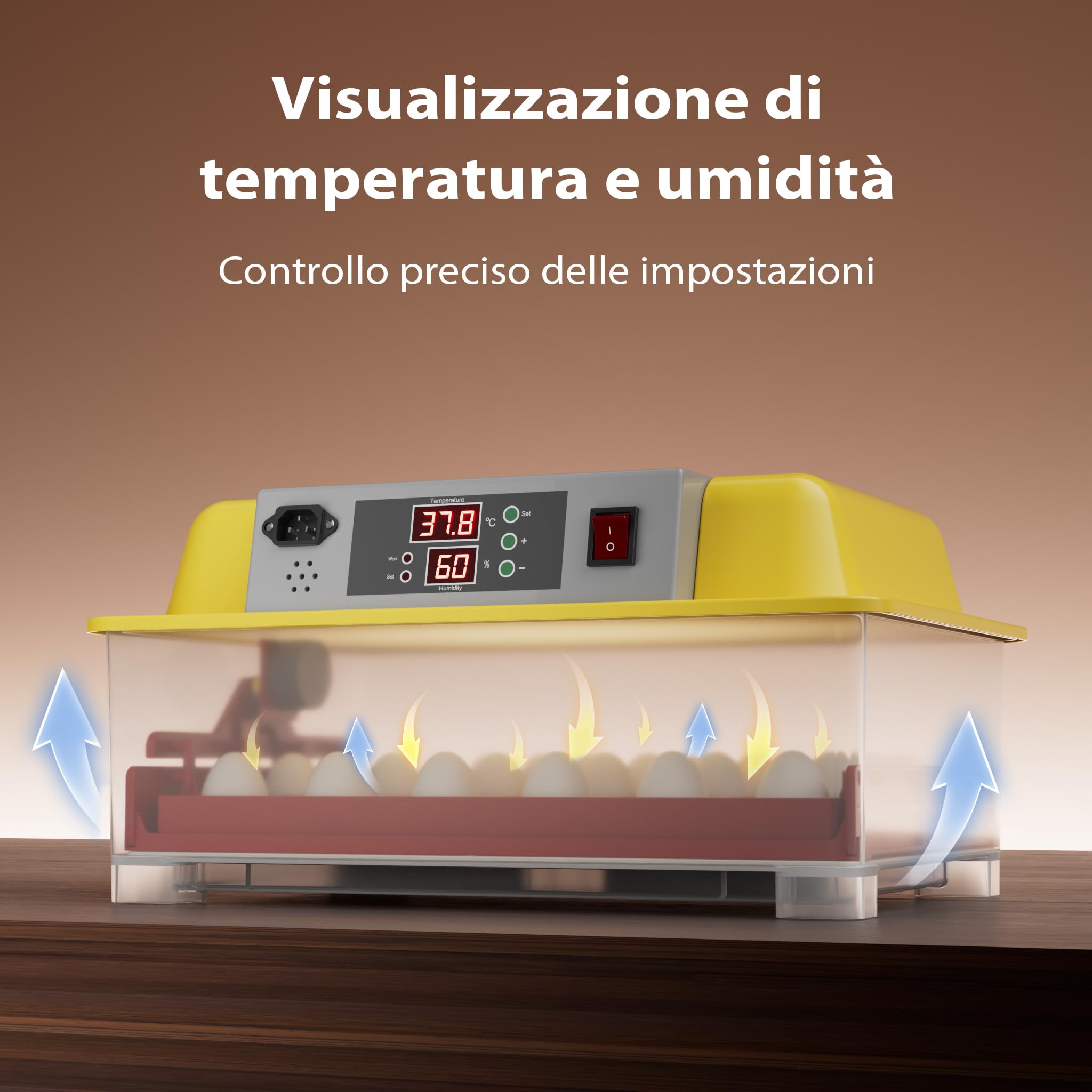 Wiltec Incubatrice Automatica 24 Uova con Controllo Umidità