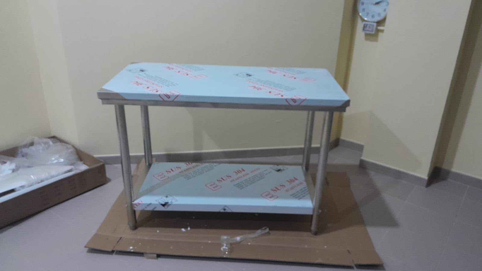 Wiltec Tavolo da Lavoro Inox 120x60x85 cm senza alzata 250 kg