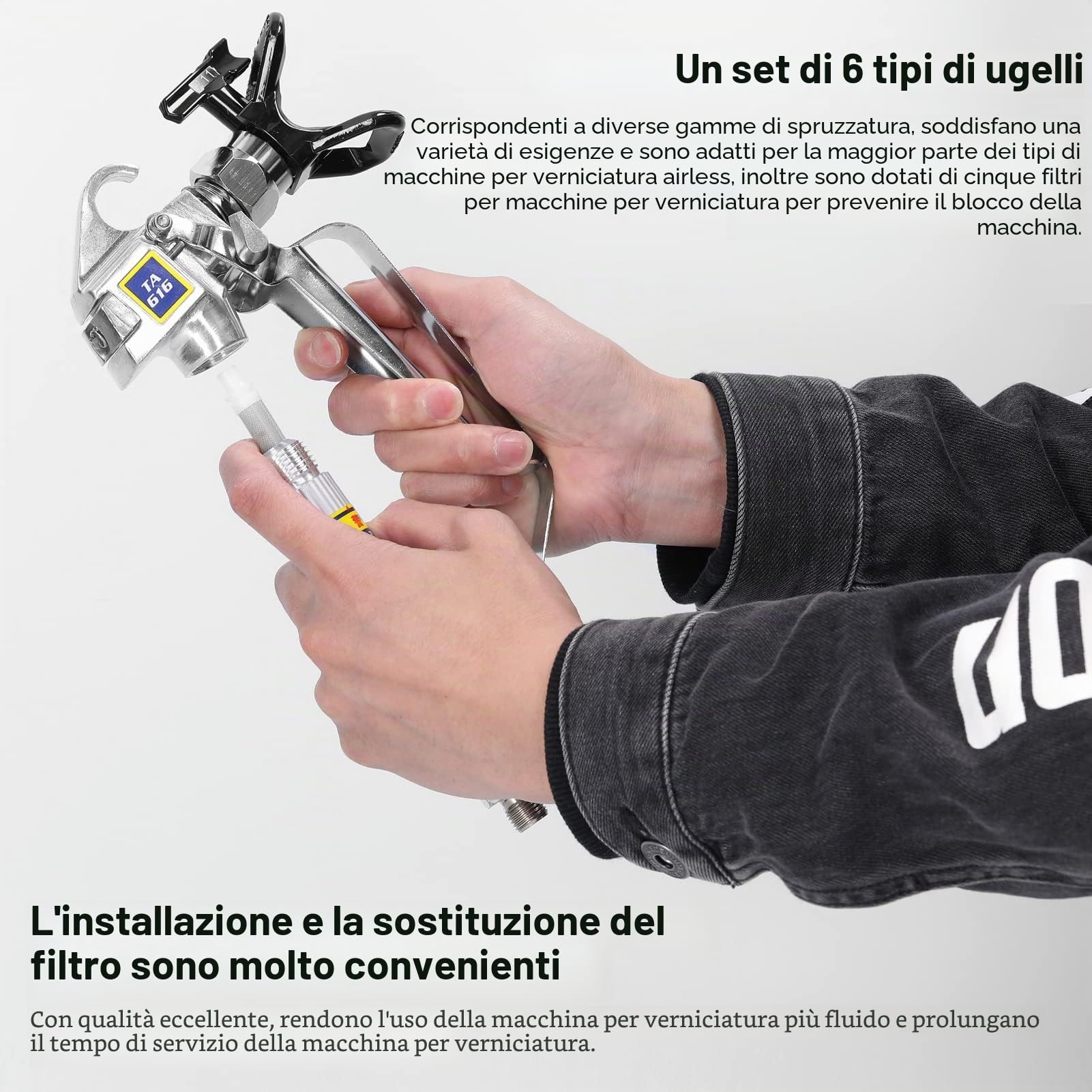 Weytoll Set Ugelli Airless 6 Pezzi 211-523 Nero
