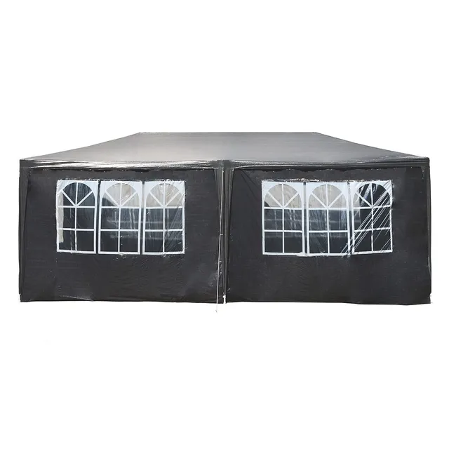 Wiltec Toboli gazebo 3x6 m grigio UV50+ pareti laterali