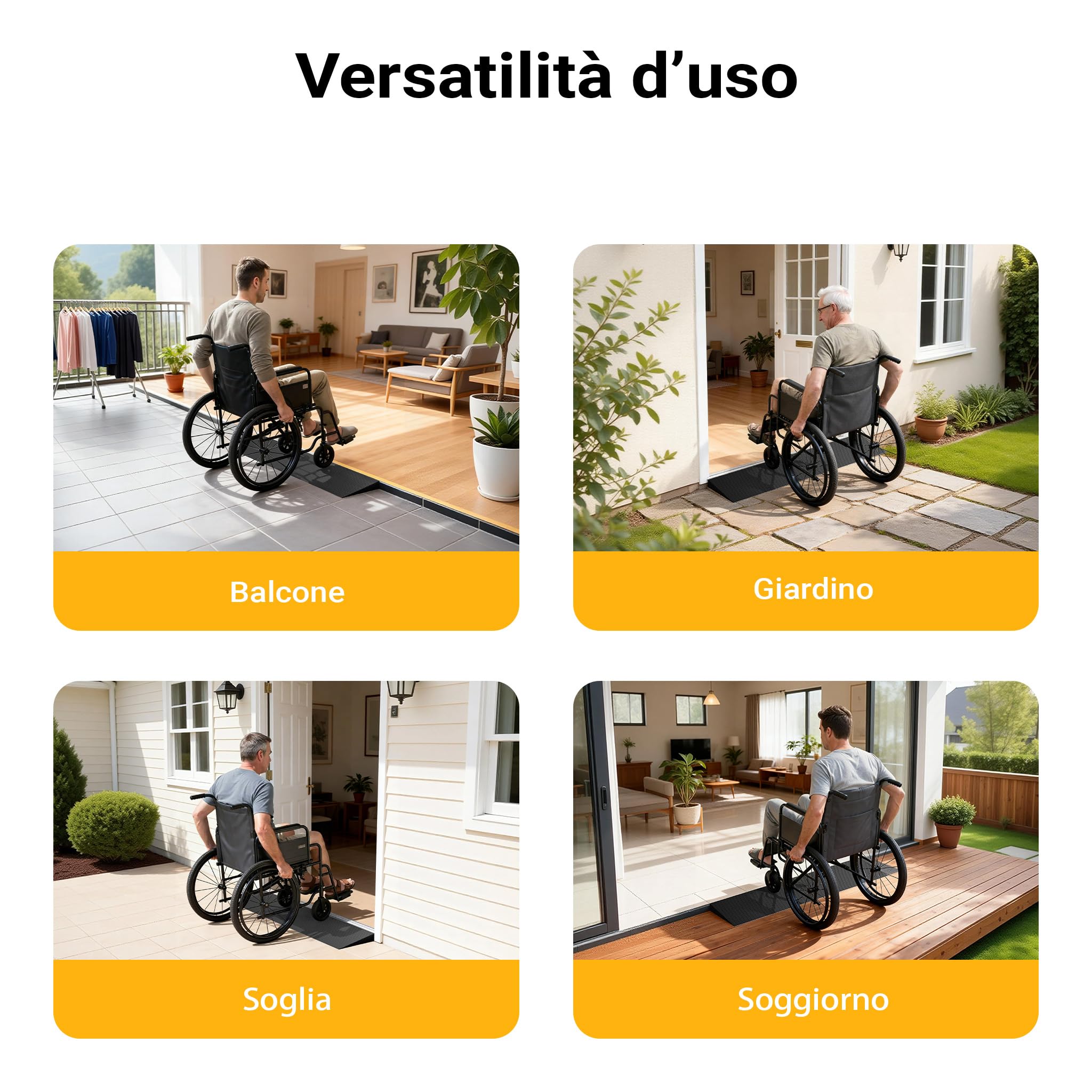 Wiltec Rampa Soglie Gomma 35x200x900 mm Antiscivolo