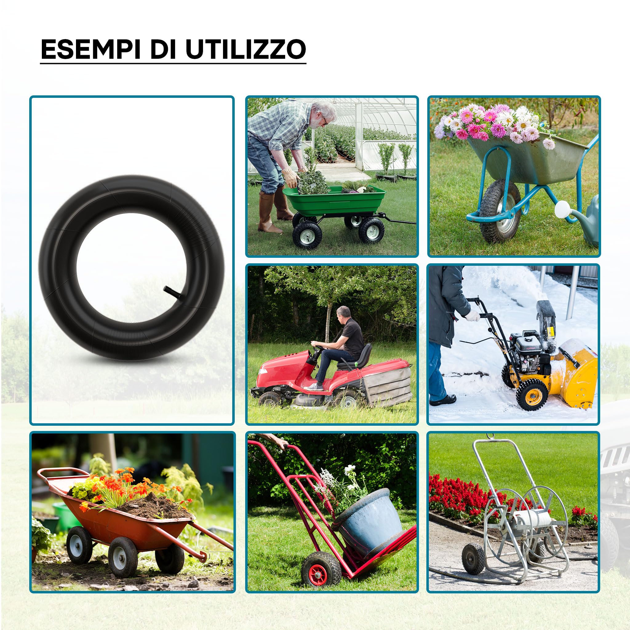 Wiltec camera d'aria 16x6.50-8 TR13 trattorino rasaerba