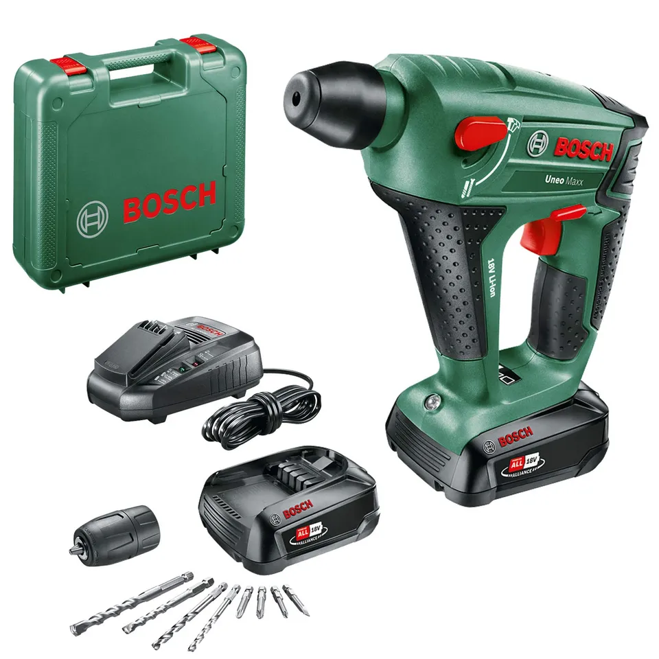 Bosch UneoMaxx Martello Perforatore 18V 2 Batterie 10 mm