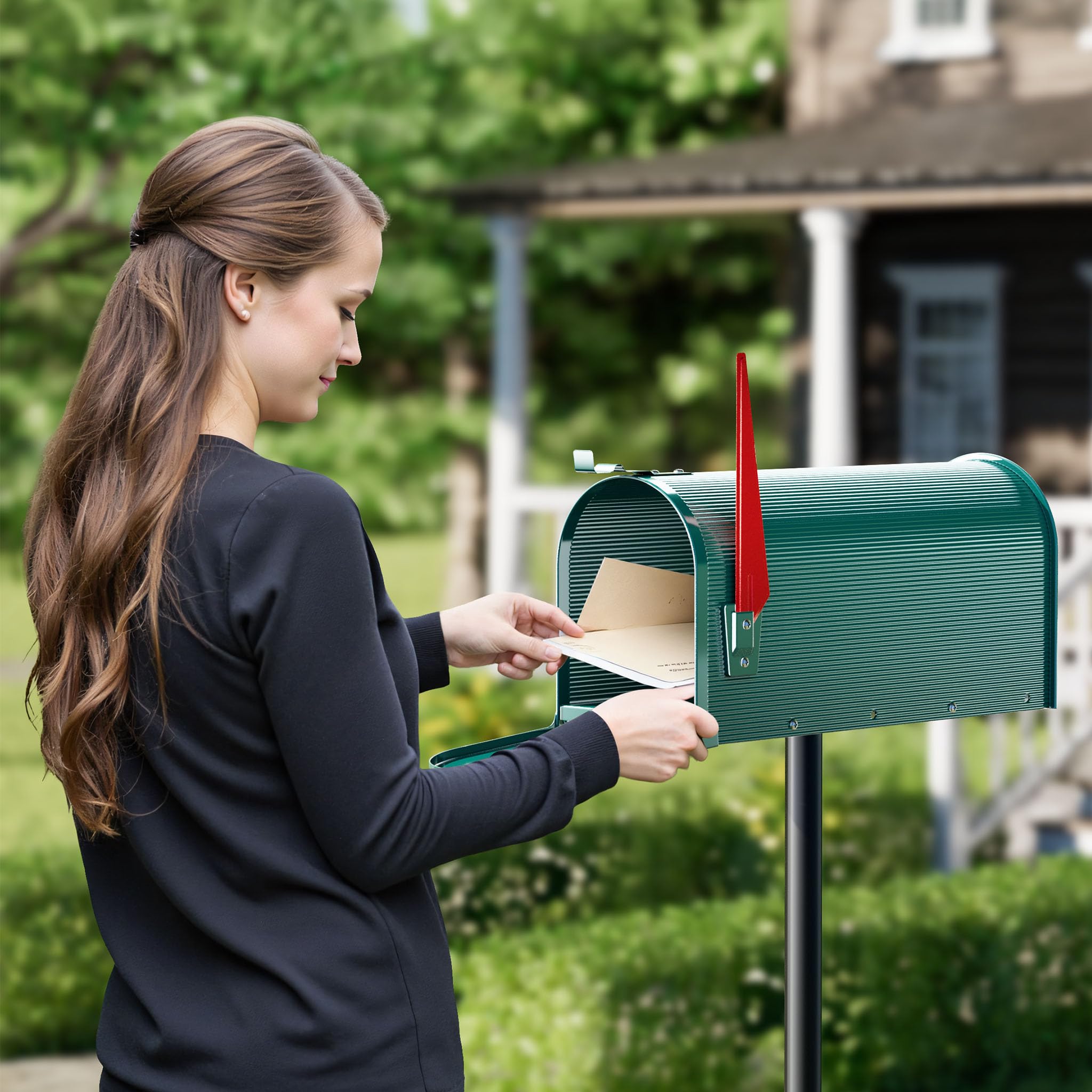 Wiltec Cassetta Postale Americana Verde in Acciaio