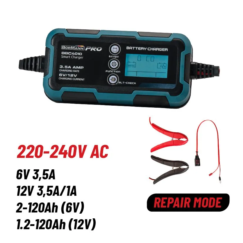 Bormann Pro Caricabatterie 6/12V 3,5A LCD