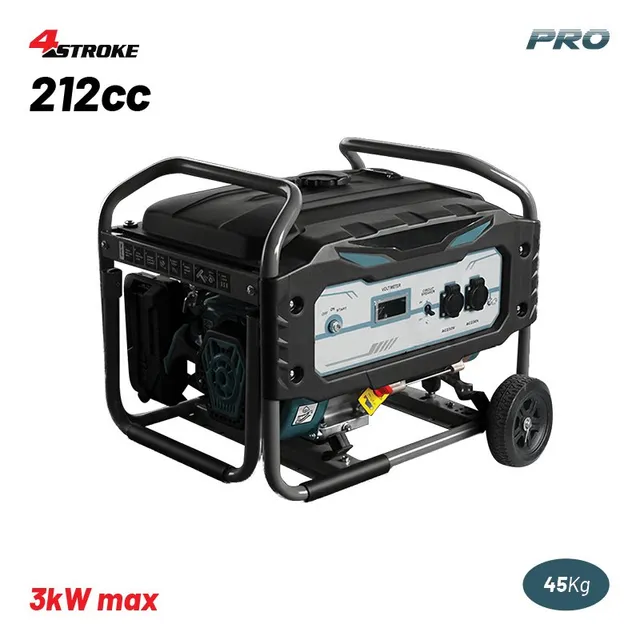 Bormann Pro BGB3710 generatore benzina 2800W AVR 212cc ruote