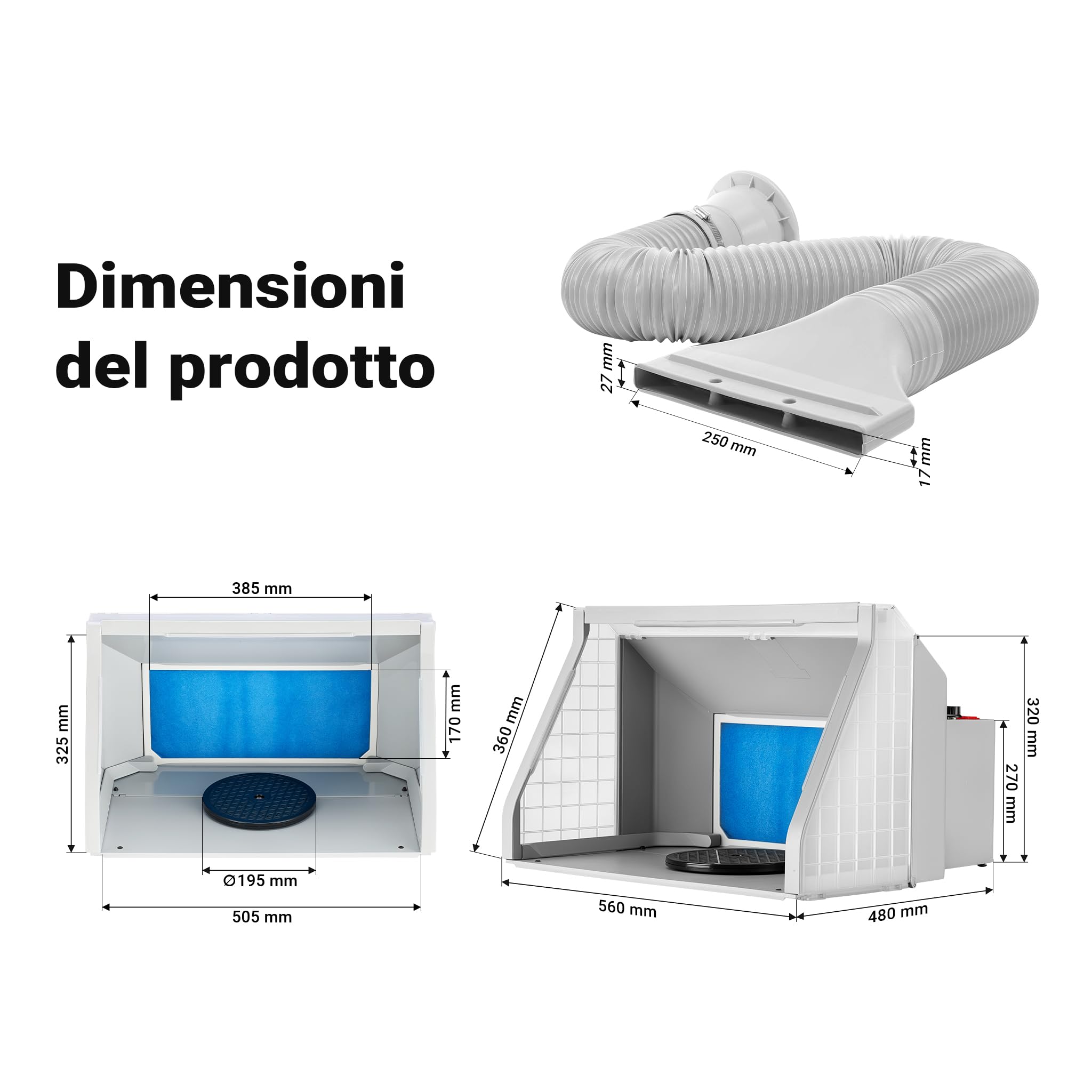 Wiltec Cabina Verniciatura 9 m³/min LED Doppia Ventola