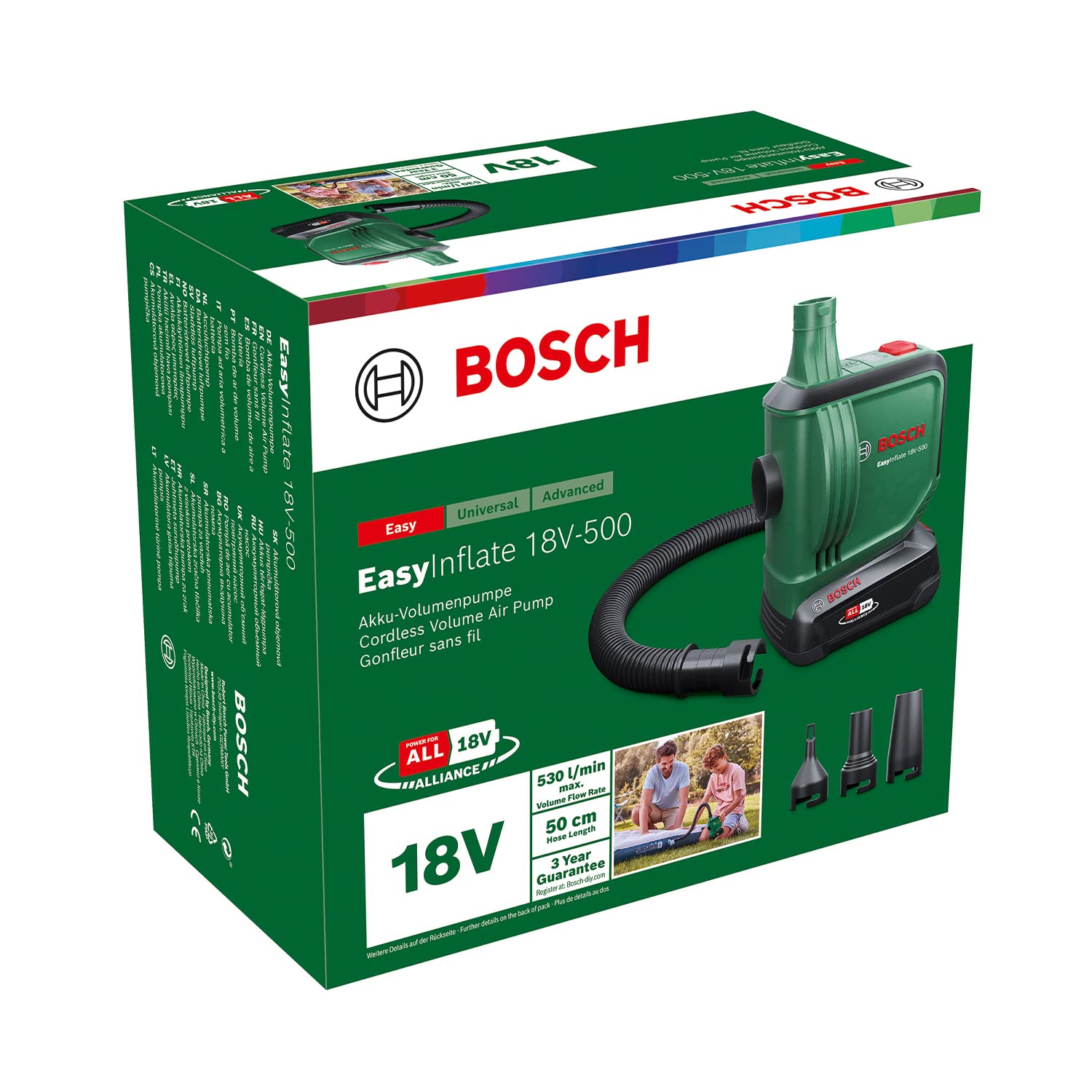 Bosch EasyInflate 18V-500 pompa aria batteria 2,0 Ah
