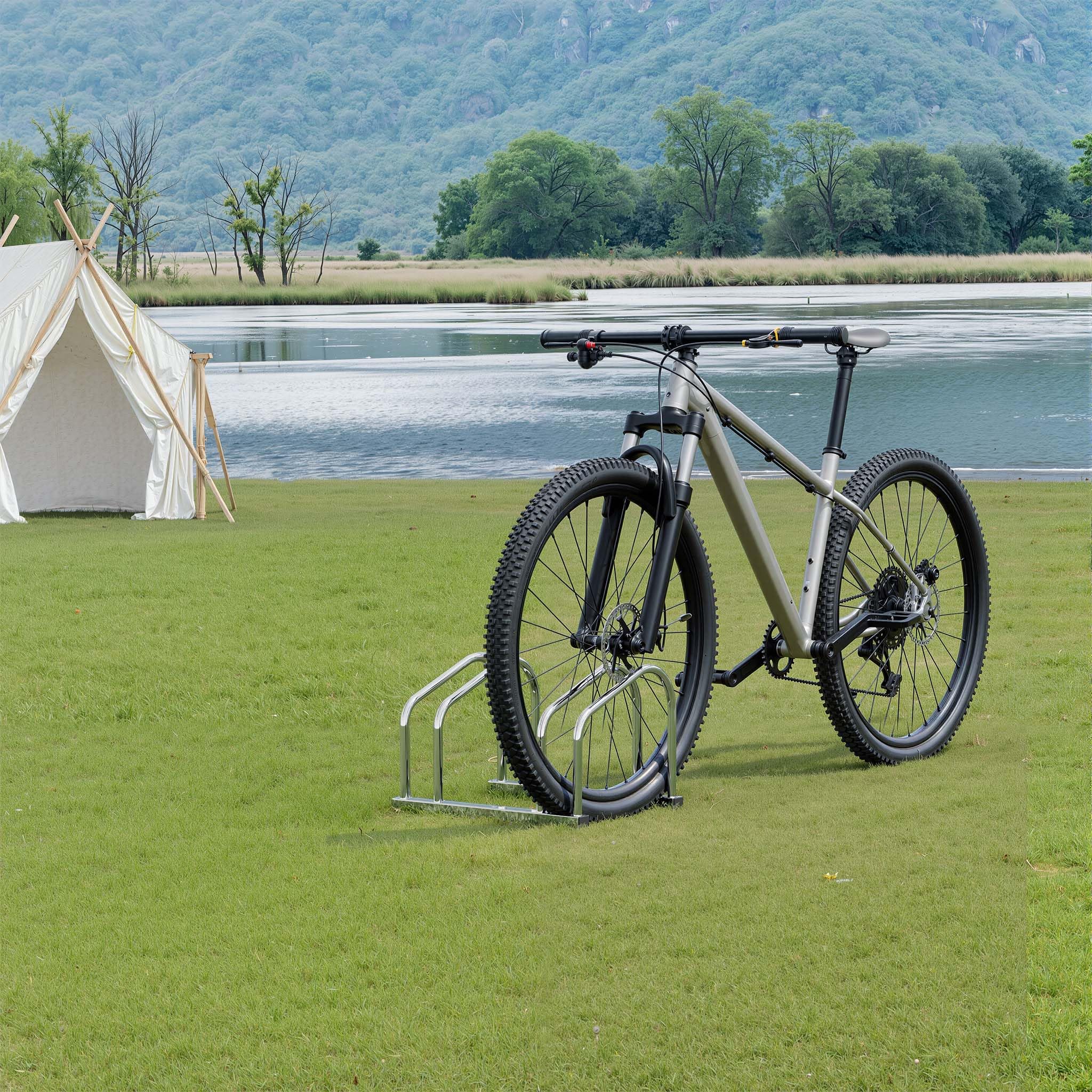 Wiltec Rastrelliera Bici 2 Posti in acciaio zincato