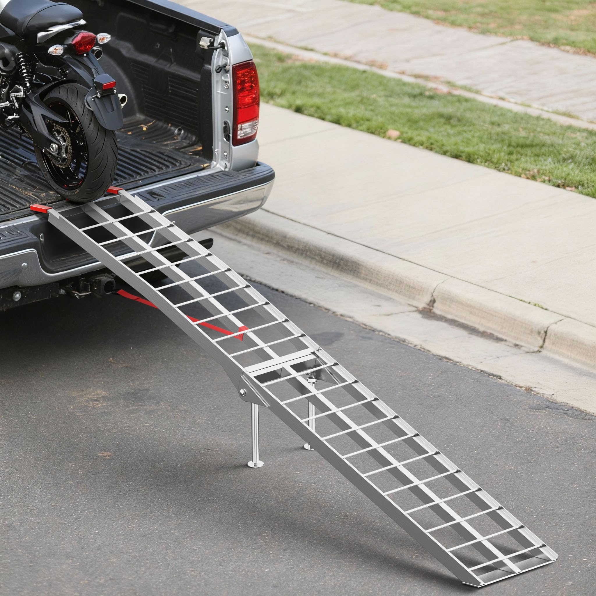 Wiltec Rampa carico 226 cm alluminio 680 kg pieghevole moto