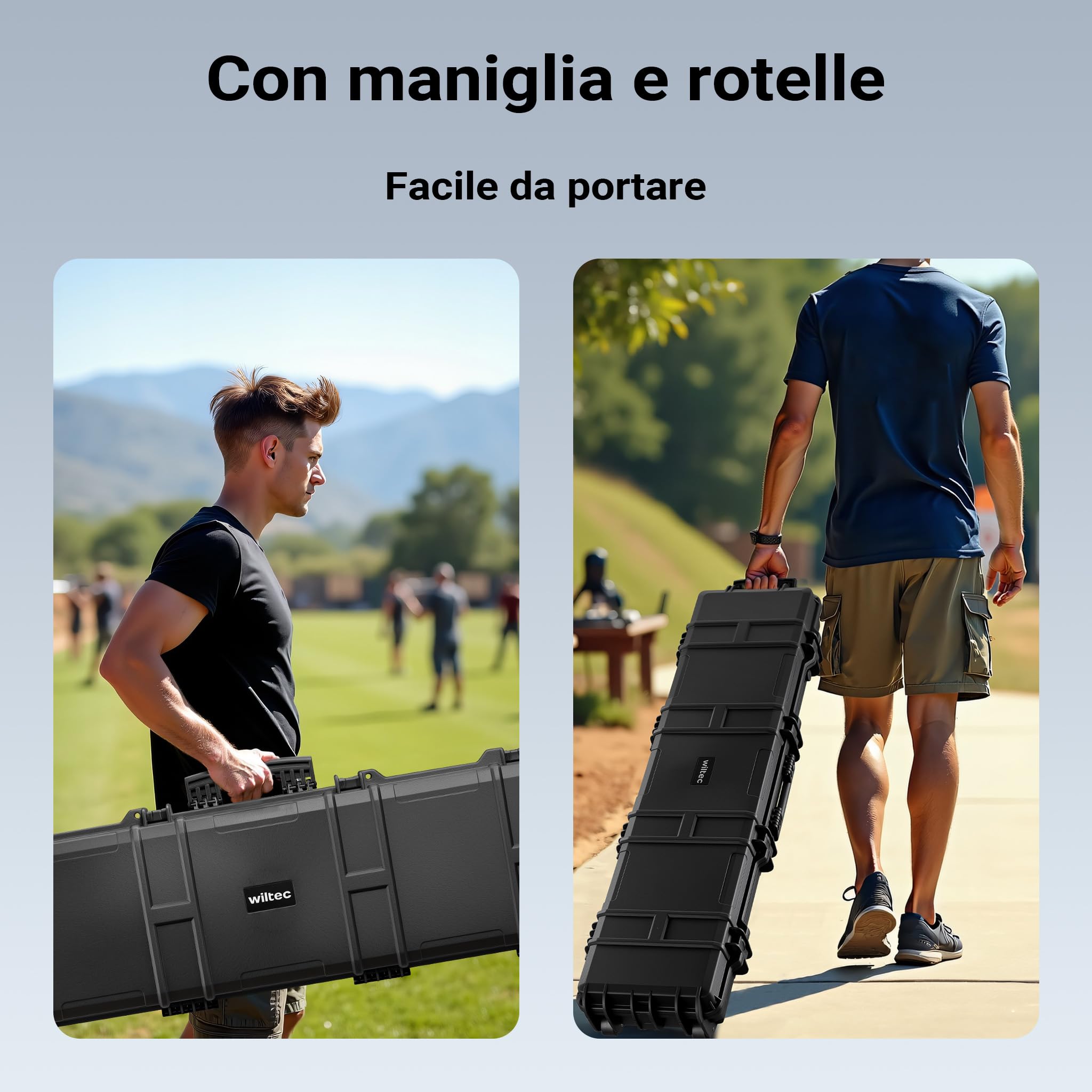 Wiltec Custodia Trolley Fucili 137,8x38,3x17,5 cm Rigida