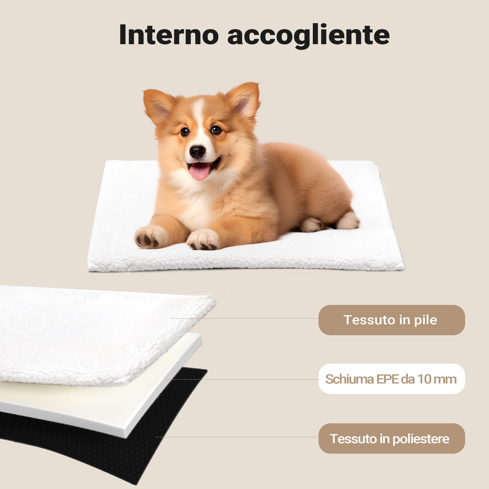 Wiltec trasportino pieghevole XL nero 94x66x74 cm con cuscino