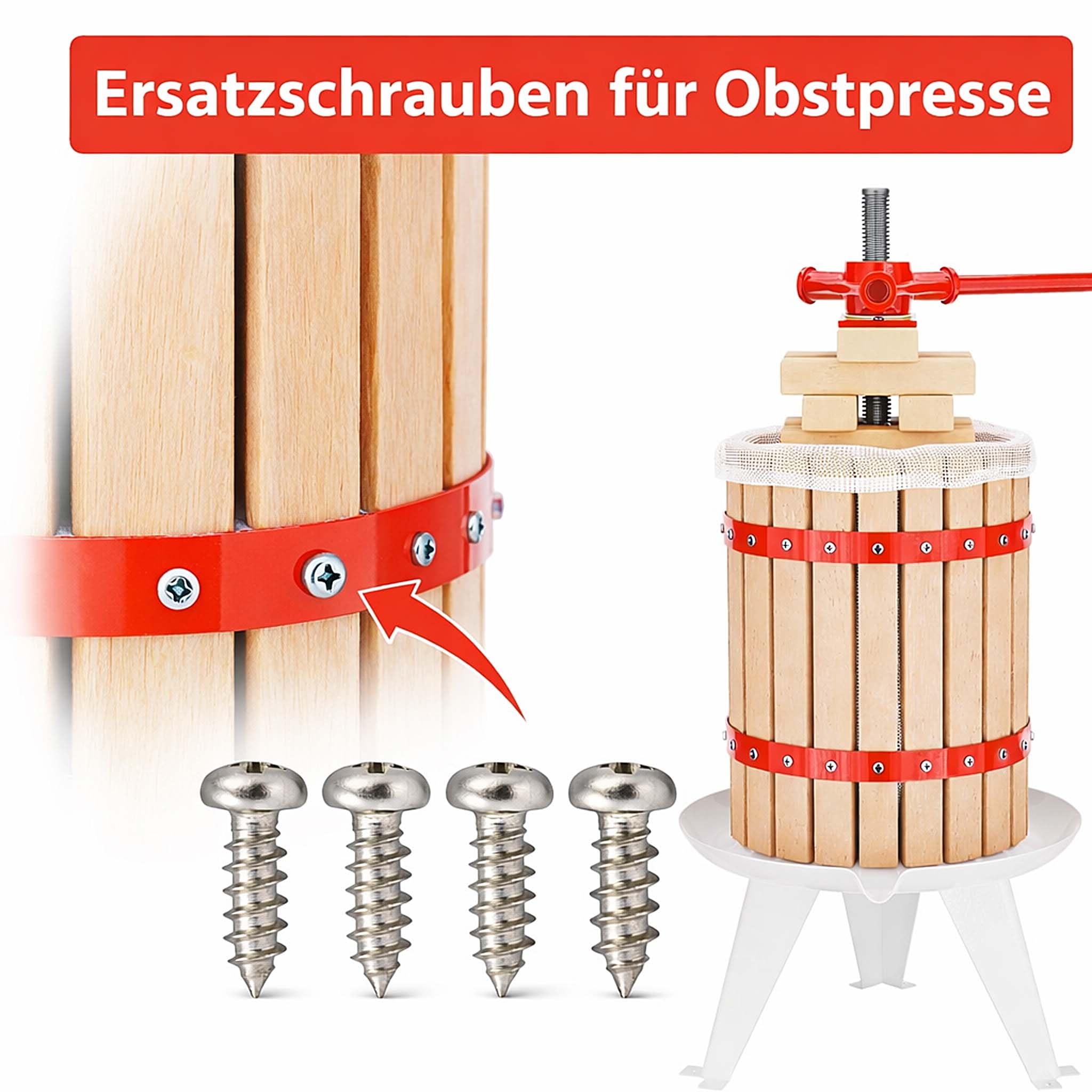 Wiltec set viti ricambio pressa frutta torchio 6-12L