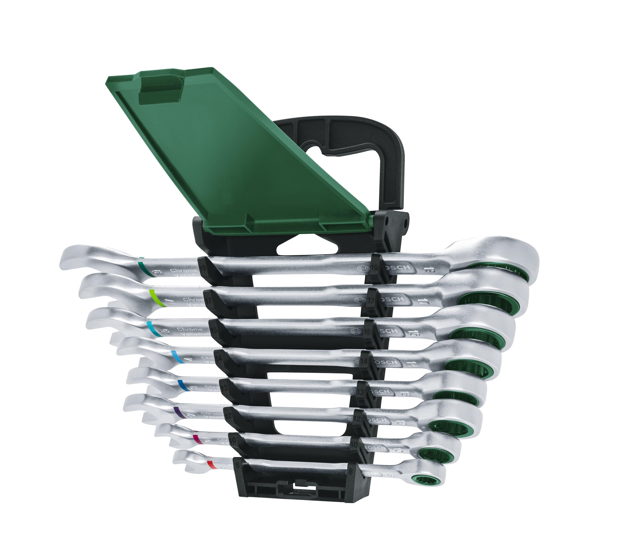 Bosch Set Chiavi Combinate Cricchetto 8 Pezzi Acciaio