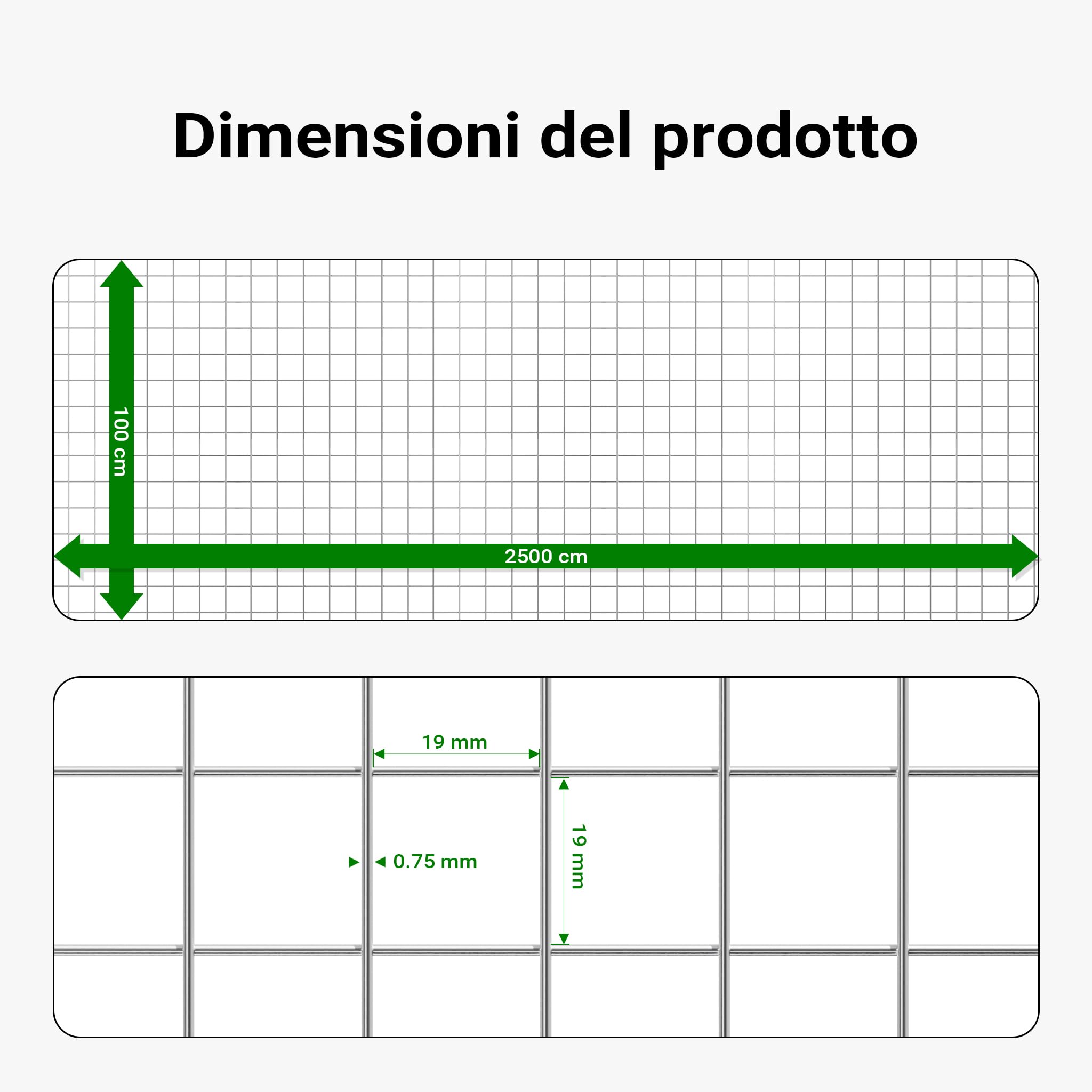 Wiltec rete metallica voliera zincata 1x25m 19x19mm