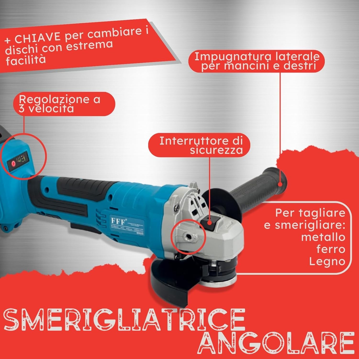 De Rosa Shop Kit 4 in 1 68V utensili a batteria 4 pezzi