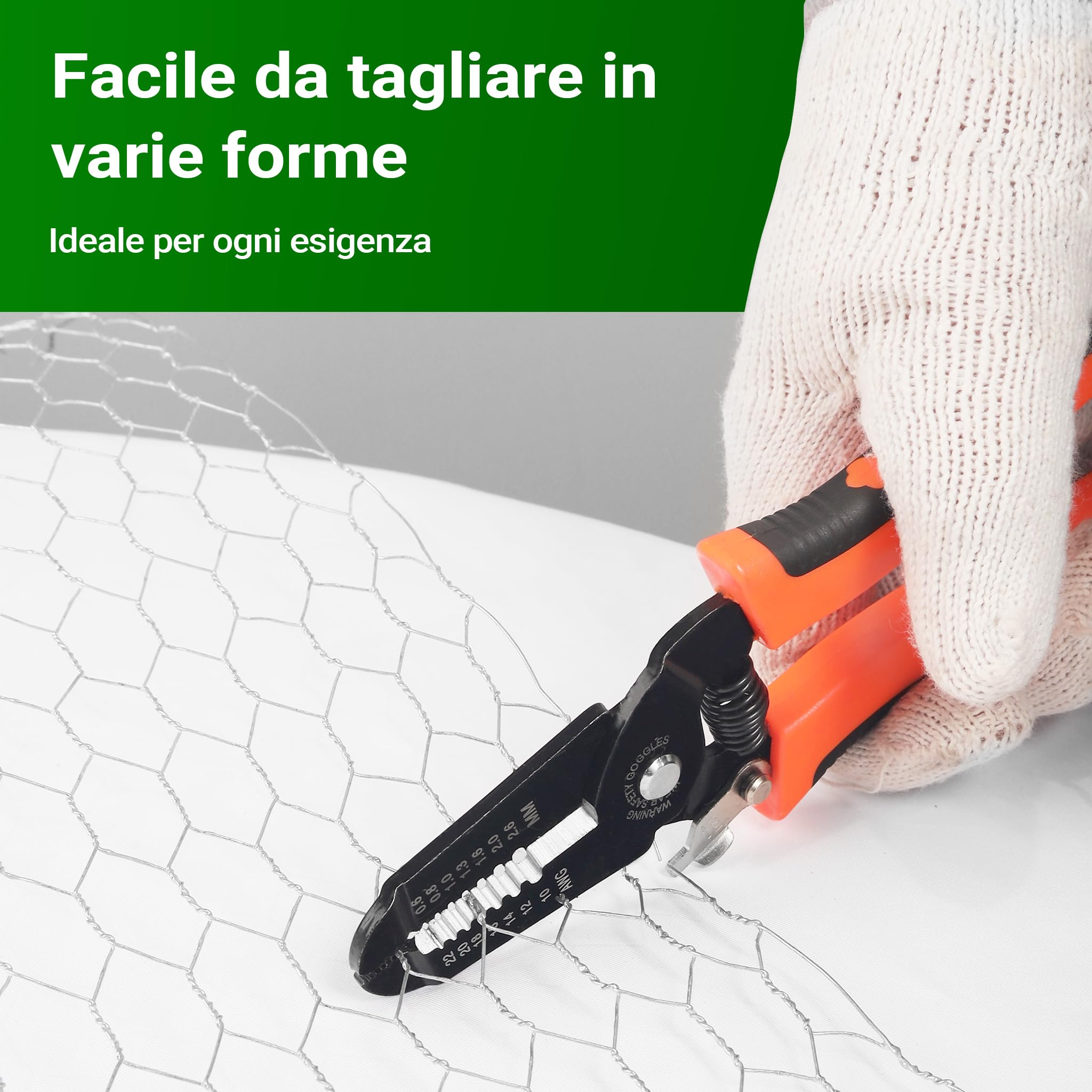 Wiltec Rete metallica zincata 5x0,5 m maglia 13 mm
