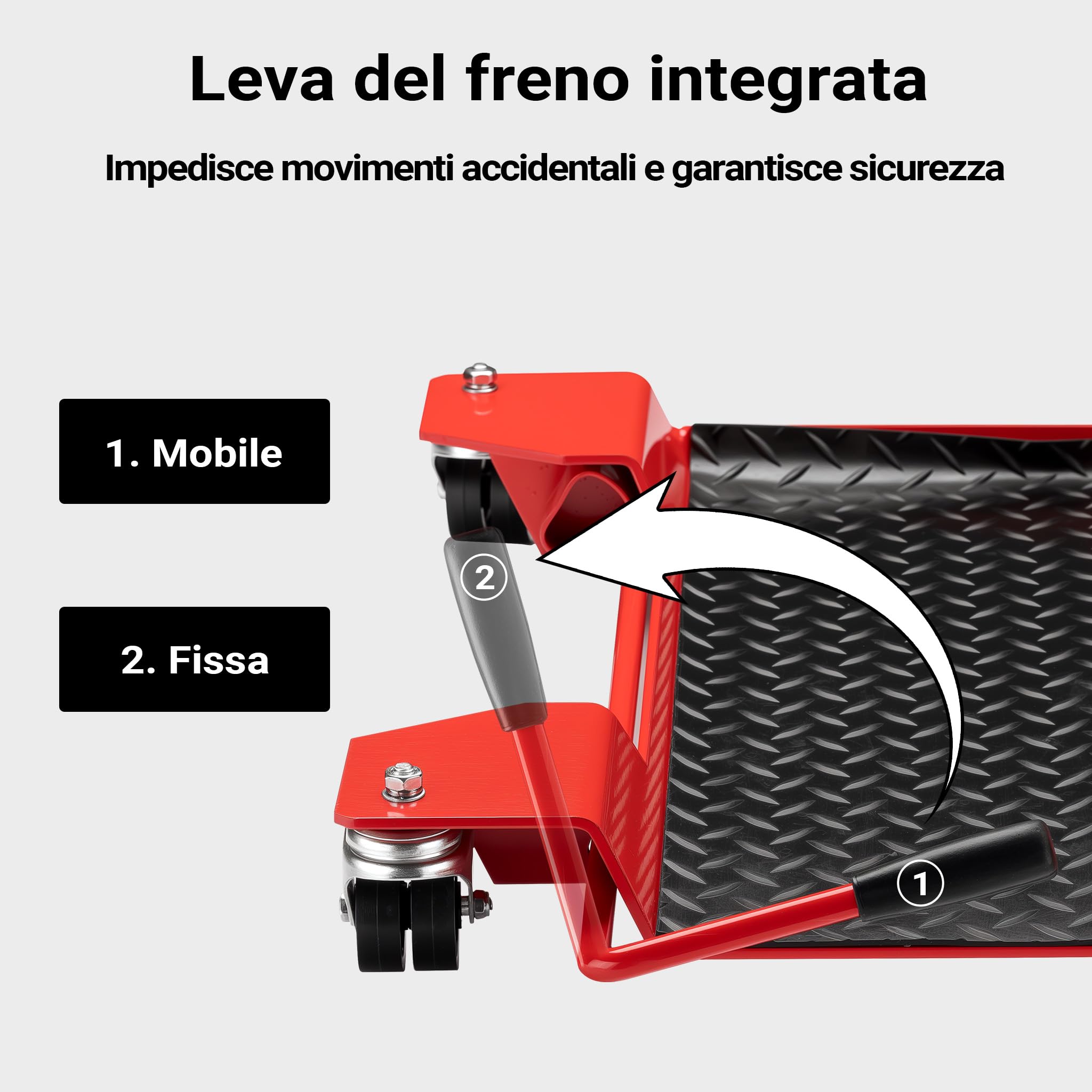 Wiltec Carrello Sposta Moto 60x42 cm 250 kg Corto
