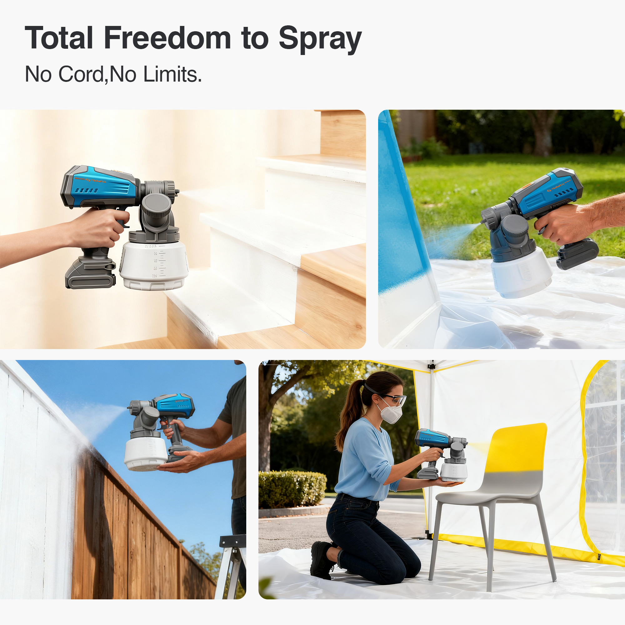 Tilswall Shark 700 Pistola a Spruzzo a Batteria Makita 18V 1300ml