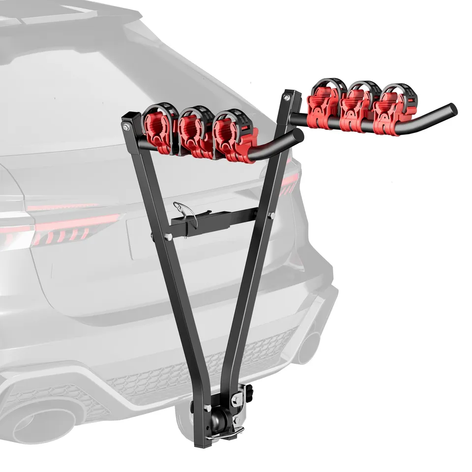 Wiltec Portabici gancio traino 3 bici 45 kg acciaio