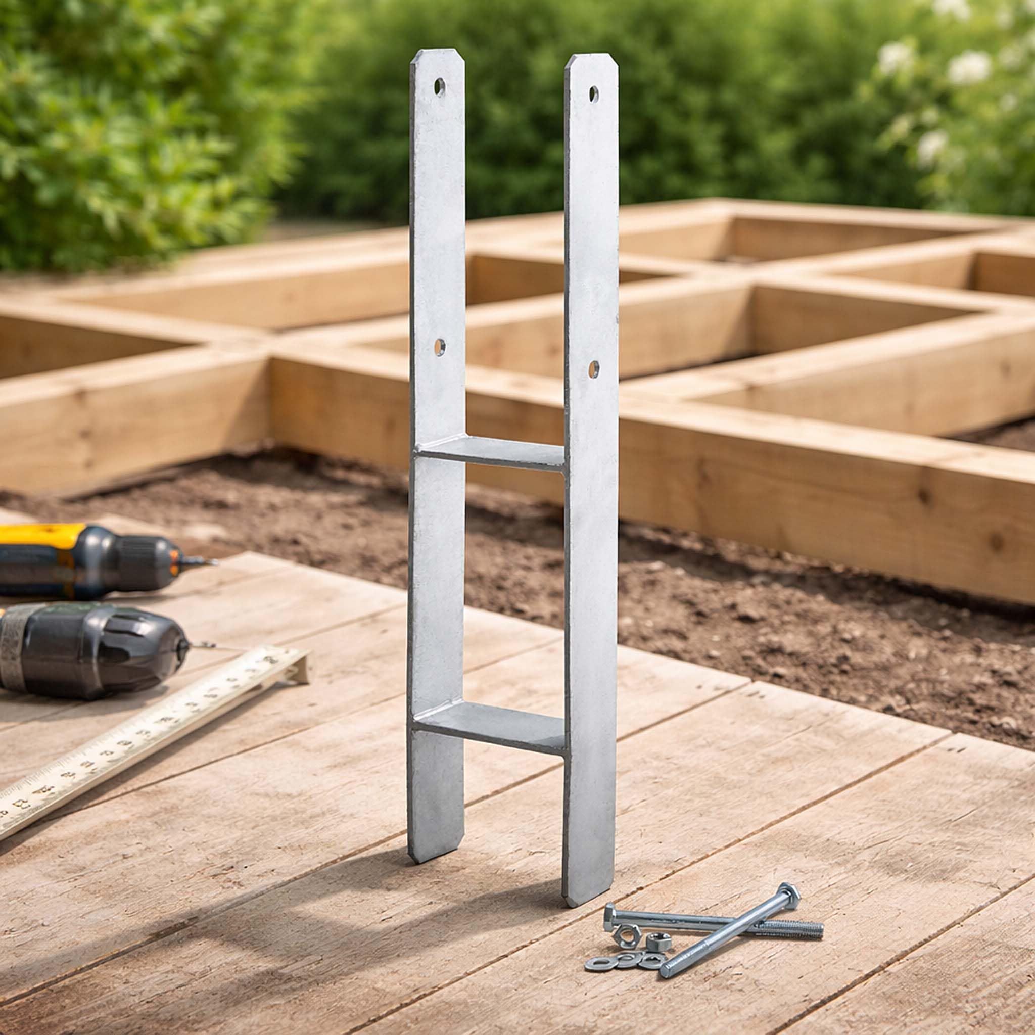 Wiltec XPOtool Supporto Palo H 91x600 mm Zincato a Caldo