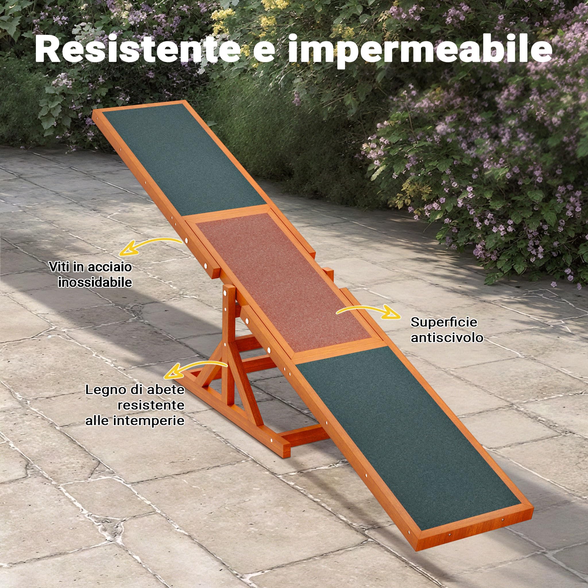 Wiltec Bascula Agility Dog altalena cani 180 cm antiscivolo