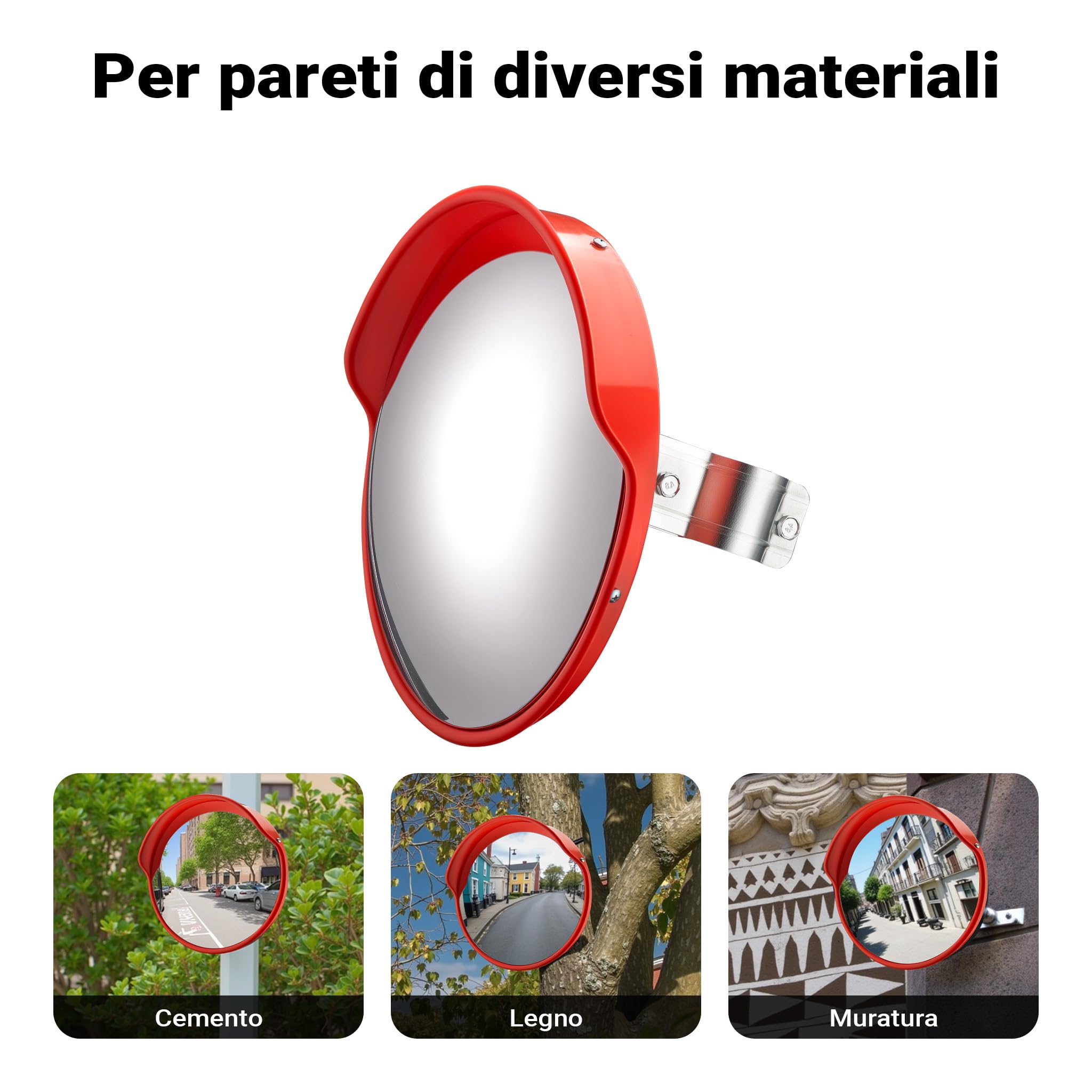 Wiltec Specchio Stradale Convesso 30 cm 160° Esterno