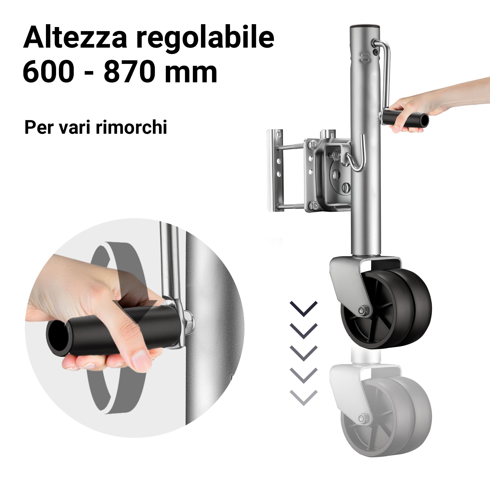 Wiltec Servotimone Ruota Doppia 680kg 27cm