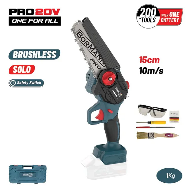 Bormann Pro BBP3917C mini motosega a batteria 20V barra 15cm brushless